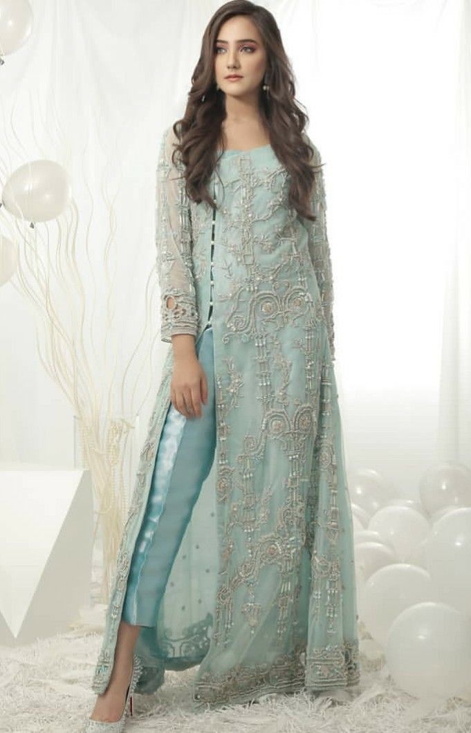 Net & Sheer Fabric Suit Silai